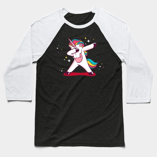 Unicorn dabbing Baseball T-Shirt by Yolanda84